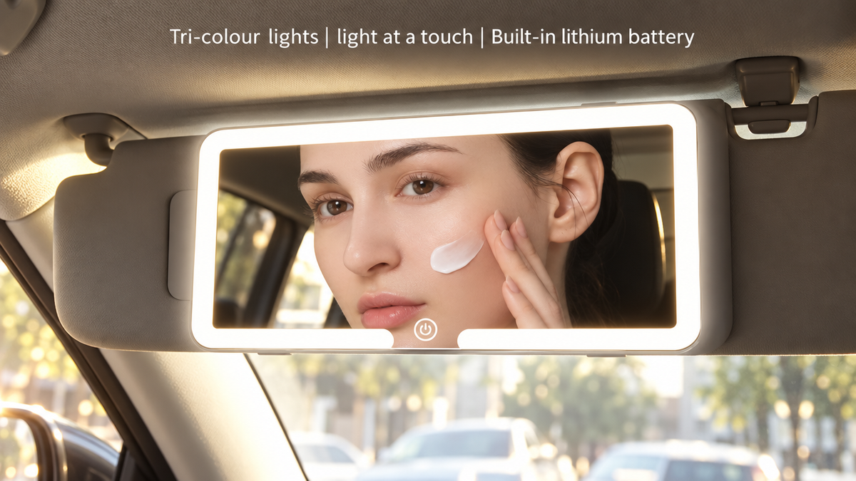 Tri-Colour LED Car Vanity Mirror