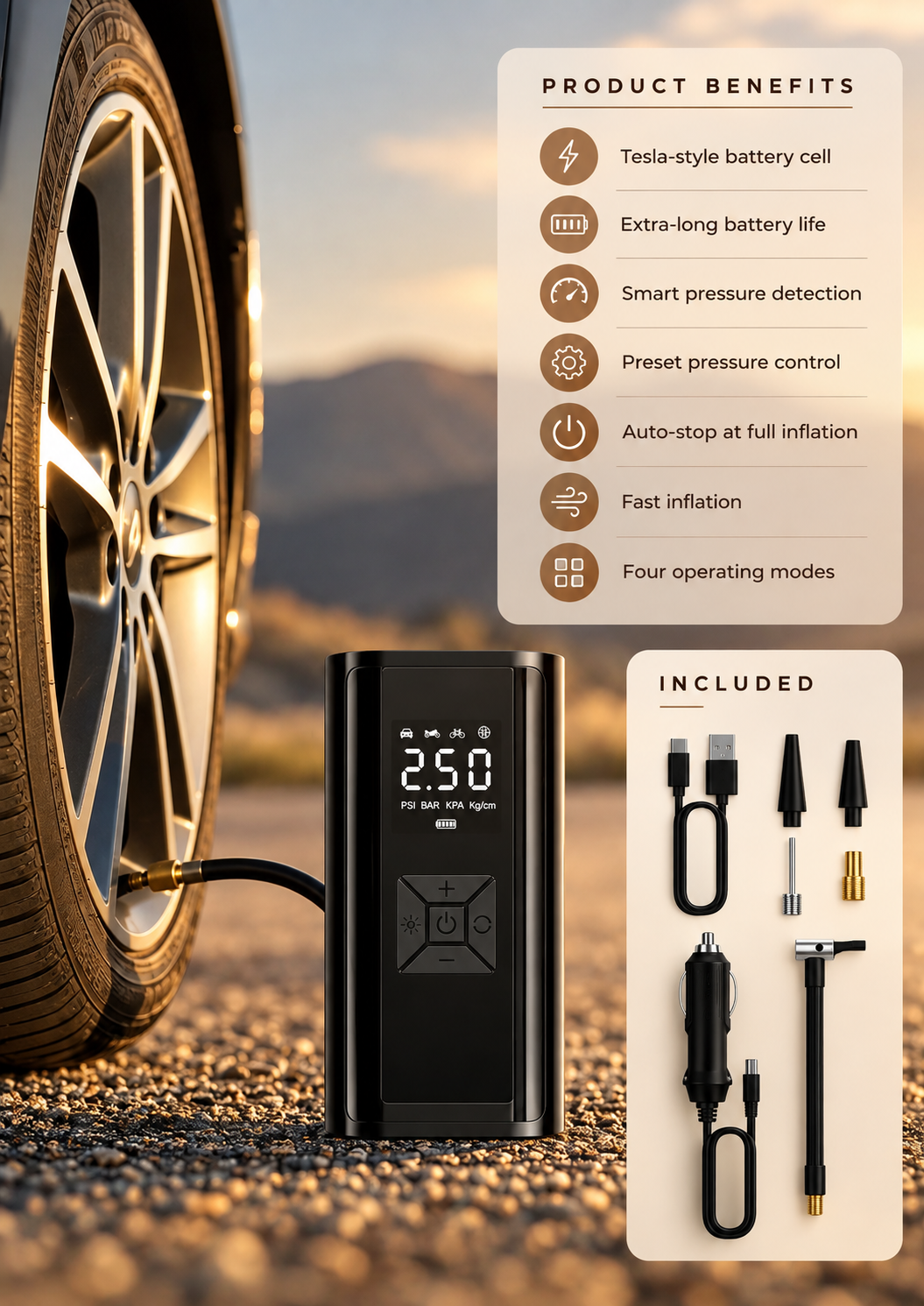 Autovelle™ ProAir — Cordless Tyre Inflator